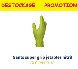 Gants super grip jetables nitril VERT M